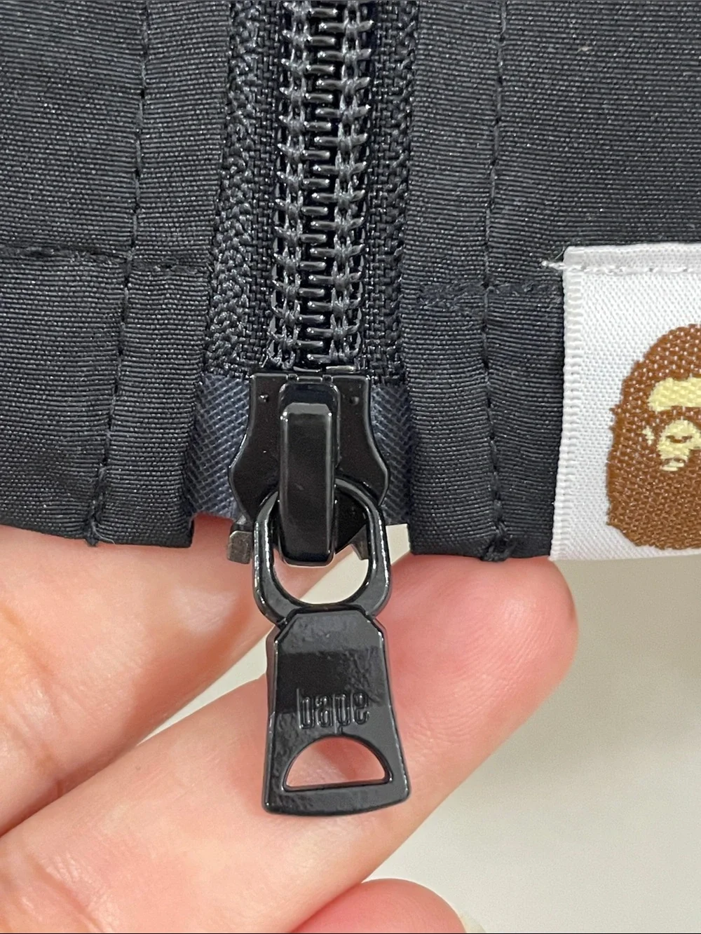 A Bathing Ape BAPE Men's Black Hooded Zip Windbreaker